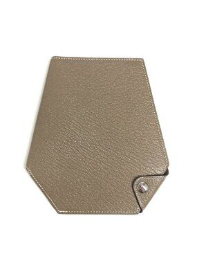 Hermes Clochette Chevre Etoupe Gray Wallet